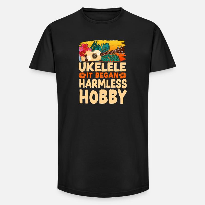 Hawaiian Ukulele Uke Ukulele It - Long Fit Men's T-Shirt - black