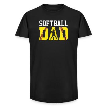 Softball-Vater lauter stolzer unterstützender Spieltags-Ausrüstung - Long Fit Männer T-Shirt - Schwarz - Vorne - AI Model Male 185 light (185cm)
