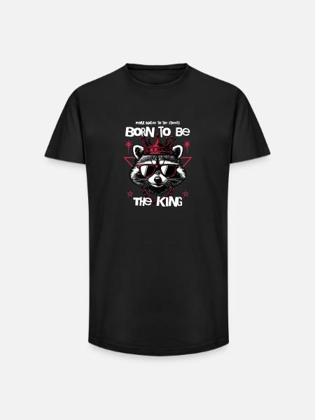Raton laveur né pour être roi - T-shirt coupe longue homme - noir