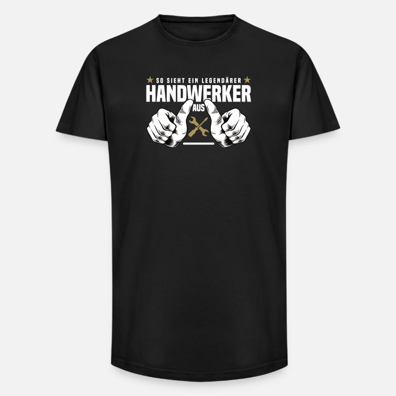 Handwerker - Long Fit Männer T-Shirt - Schwarz