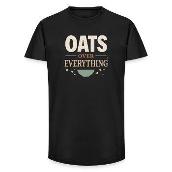 Porridge Breakfast Culture Overnight - Long Fit Men's T-Shirt - black - Front - AI Model Male 185 light (185cm)