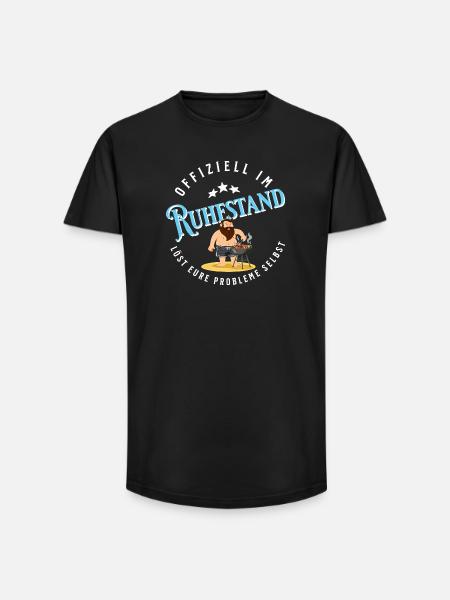 Officially retired – Funny pensioner motif - Long Fit Men's T-Shirt - black