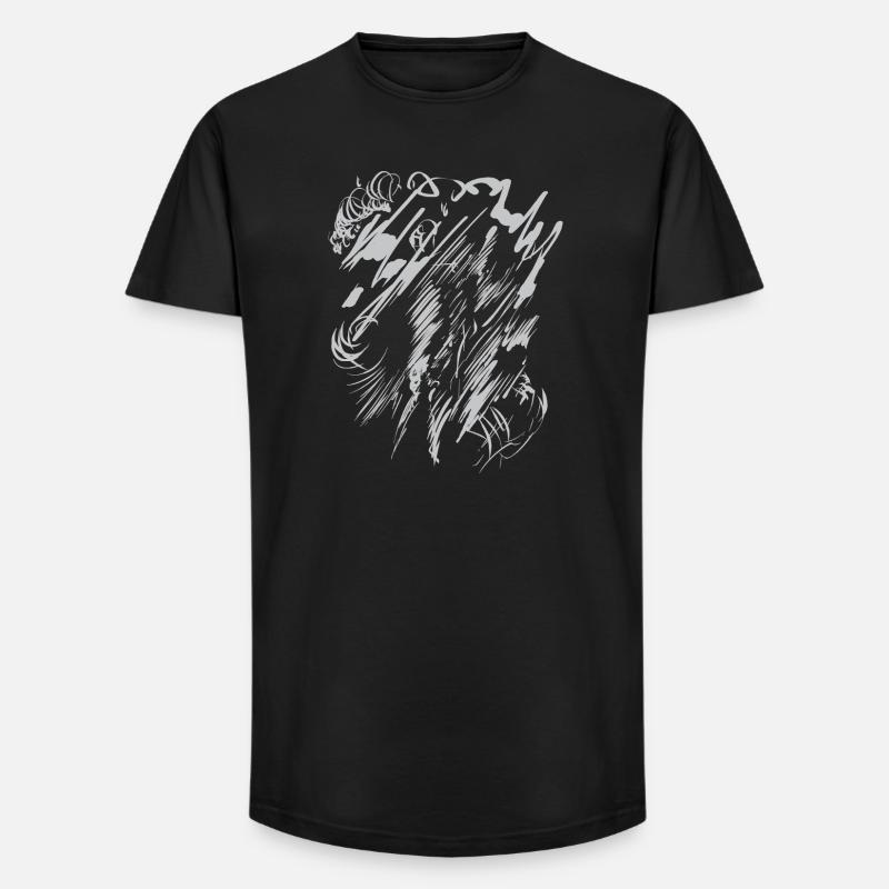 Hintergrund Abstrakte Kunst - Grau - Long Fit Männer T-Shirt - Schwarz