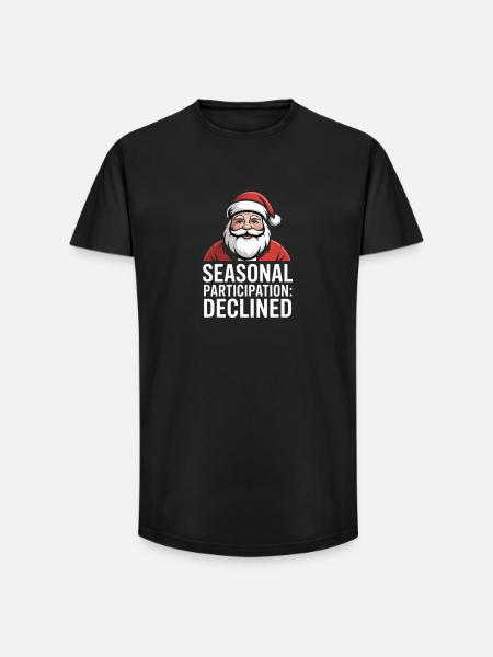 Seasonal Participation Declined Christmas Muffle - Long Fit Men's T-Shirt - black
