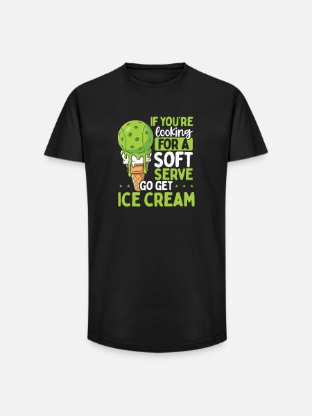 Soft-Eis-Wortspiel-Tee - Long Fit Männer T-Shirt - Schwarz