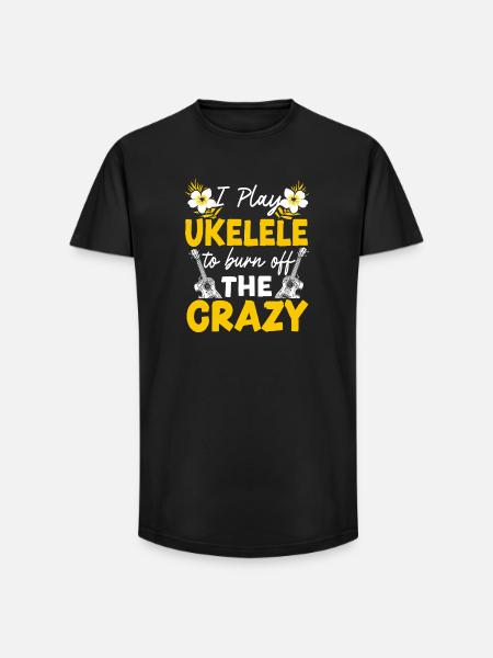Hawaiian Ukulele Uke I Play - Long Fit Men's T-Shirt - black