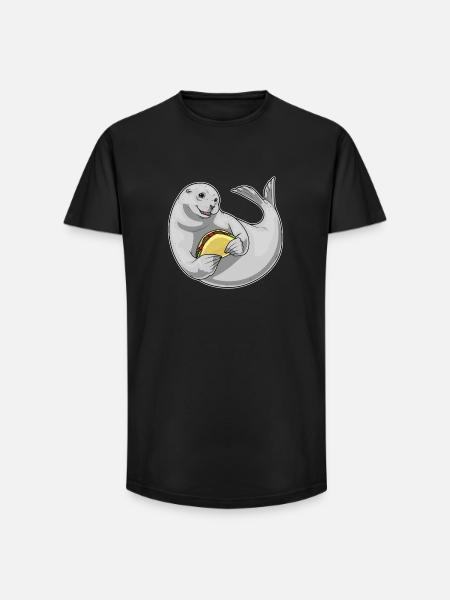 Taco des phoques - T-shirt coupe longue homme - noir