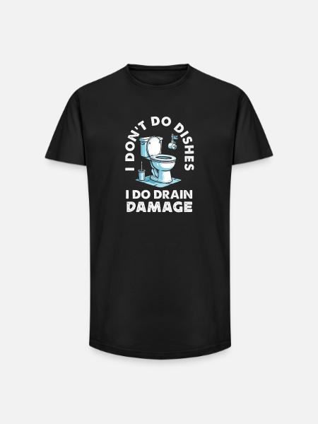 Toilet Clogging Master Funny - Long Fit Men's T-Shirt - black