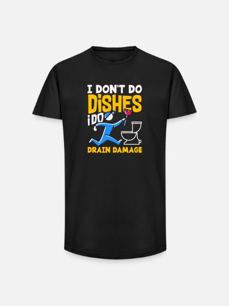 Toilet Clogging Master Funny - Long Fit Men's T-Shirt - black