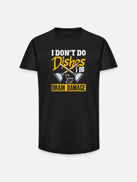 Toilet Clogging Master Funny - Long Fit Men's T-Shirt - black