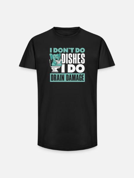 Toilet Clogging Master Funny - Long Fit Men's T-Shirt - black