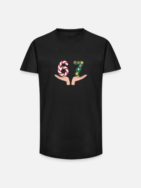 Christmas Number 67 Candycane Fir - Long Fit Men's T-Shirt - black