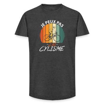 Je Peux Pas J'ai Cyclisme  - T-shirt coupe longue homme - charbon - Devant - AI Model Male 185 light (185cm)