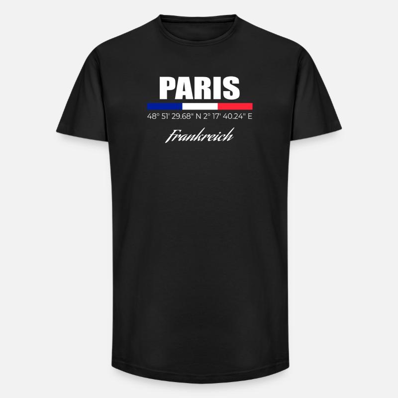 Paris - Long Fit Männer T-Shirt - Schwarz