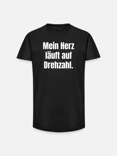 Heart runs on RPM Auto Tuning - Long Fit Men's T-Shirt - black
