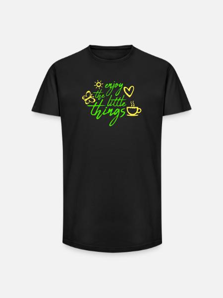 Enjoy The Little Things Gratitude Mindfulness - Long Fit Men's T-Shirt - black