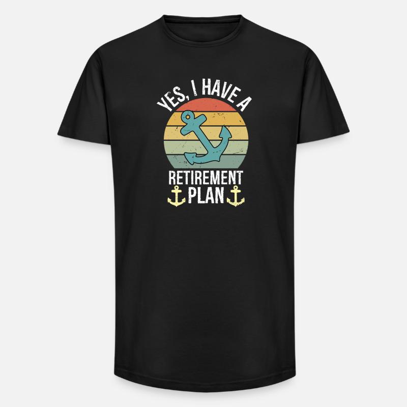 Plain Sailing Boat Retirement Plan Gift - Long Fit Männer T-Shirt - Schwarz
