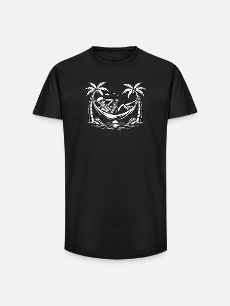 Skeleton Hammock Paradise - Long Fit Men's T-Shirt - black