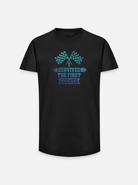 J’ai survécu au premier virage - T-shirt coupe longue homme - noir