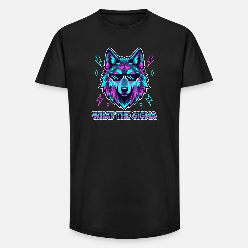 What The Sigma Wolf - Long Fit Männer T-Shirt - Schwarz