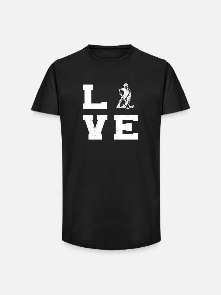 Iconisches Floorball Motiv - Long Fit Männer T-Shirt - Schwarz
