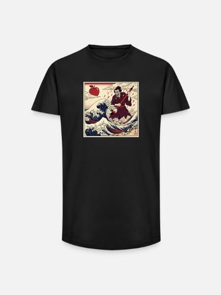 Samurai Teacher F Notes Tsunami Wave - Long Fit Men's T-Shirt - black