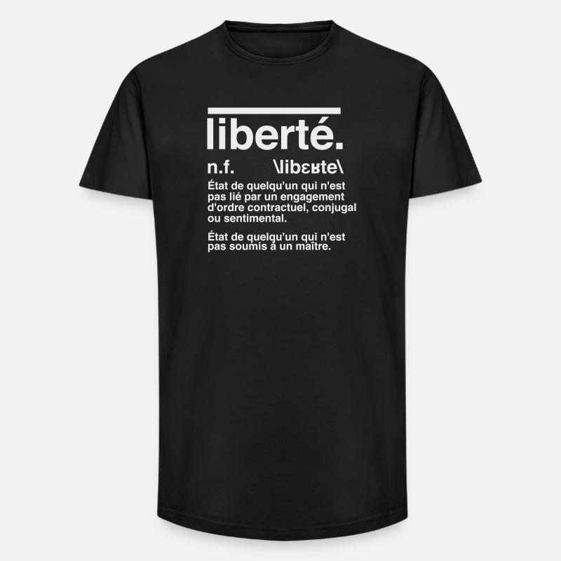 Freedom Definition Dictionary Style - Long Fit Men's T-Shirt - black