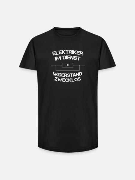 Elektriker im Dienst: Widerstand zwecklos - Long Fit Männer T-Shirt - Schwarz