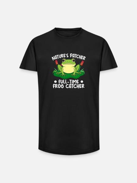 Frog Catcher Nature´s Patcher Full-Time Catcher - Long Fit Männer T-Shirt - Schwarz
