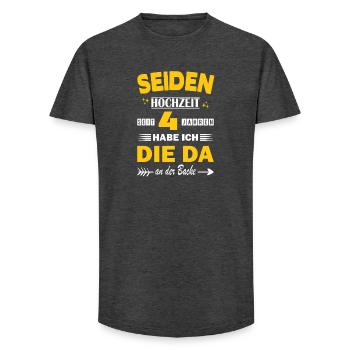 4. Hochzeitstag Spruch 4 Jahre Ehe Seidenhochzeit - Long Fit Männer T-Shirt - Anthrazit - Vorne - AI Model Male 185 light (185cm)
