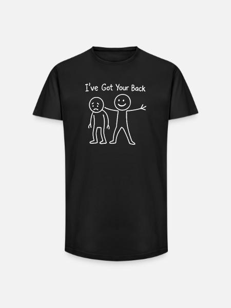 Ich stehe hinter dir: Support-Duo - Long Fit Männer T-Shirt - Schwarz