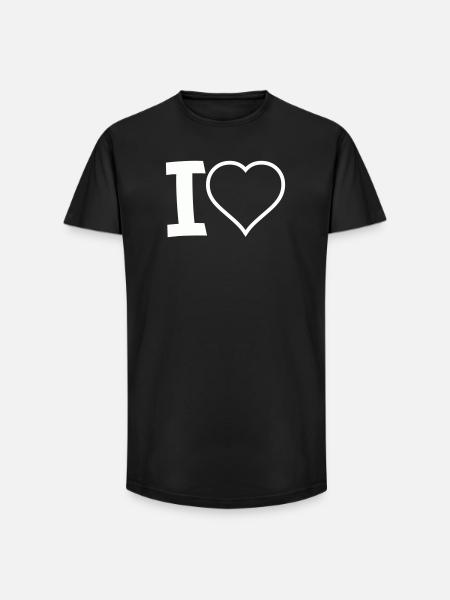 I Heart - Long Fit Men's T-Shirt - black