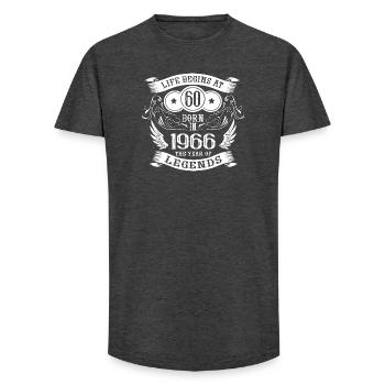 60e anniversaire Angel Vintage 1966 Légendes - T-shirt coupe longue homme - charbon - Devant - AI Model Male 185 light (185cm)