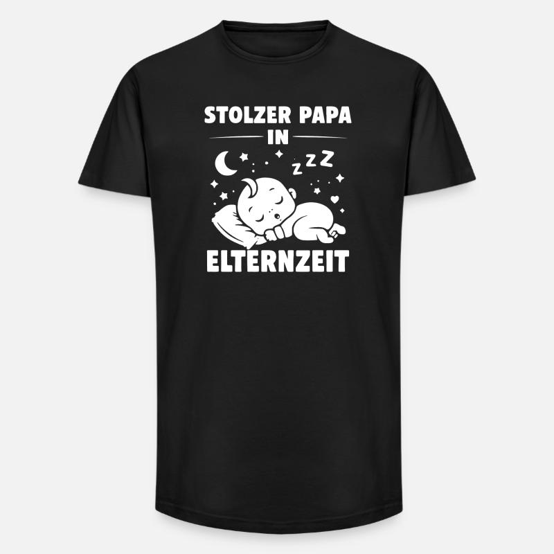 Stolzer Papa in Elternzeit - Long Fit Männer T-Shirt - Schwarz