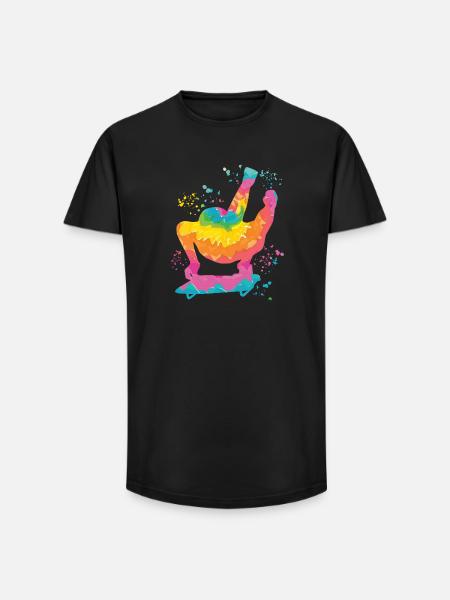 Skeleton Bobsleigh Winter Sports Sled - Long Fit Men's T-Shirt - black