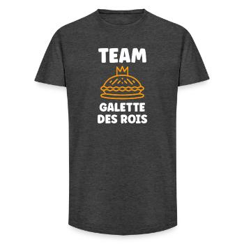 Humor galette des rois - Long Fit Men's T-Shirt - charcoal grey - Front - AI Model Male 185 light (185cm)