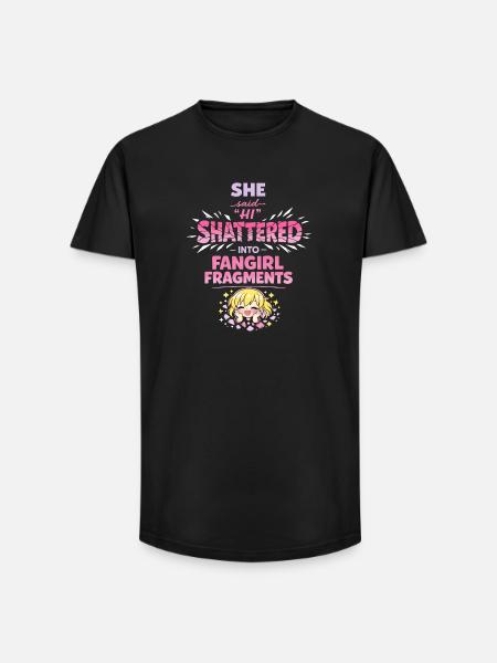 Anime Fangirl Screams Anime Reaction - Long Fit Men's T-Shirt - black