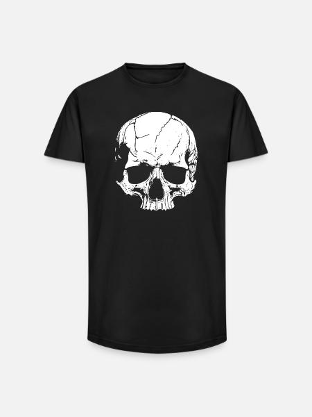 Crâne avec style - T-shirt coupe longue homme - noir
