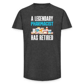 Pharmacien Technicien Pharmaceutique - T-shirt coupe longue homme - charbon - Devant - AI Model Male 185 light (185cm)