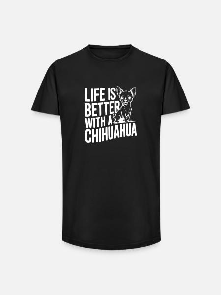 Life is Better with a Chihuahua - Long Fit Men's T-Shirt - black