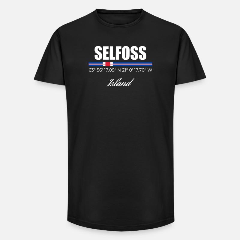 selfoss - Long Fit Men's T-Shirt - black