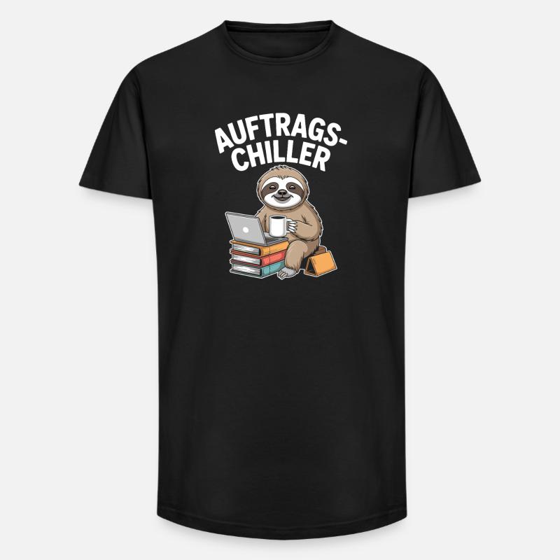 Commander Chiller Commander Chiller Bureau Sloth - T-shirt coupe longue homme - noir