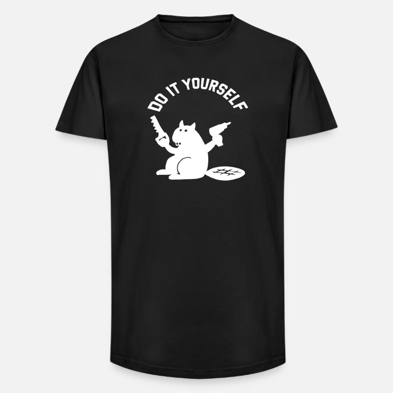 Rizinusbricolage, mach es selbst - Long Fit Männer T-Shirt - Schwarz