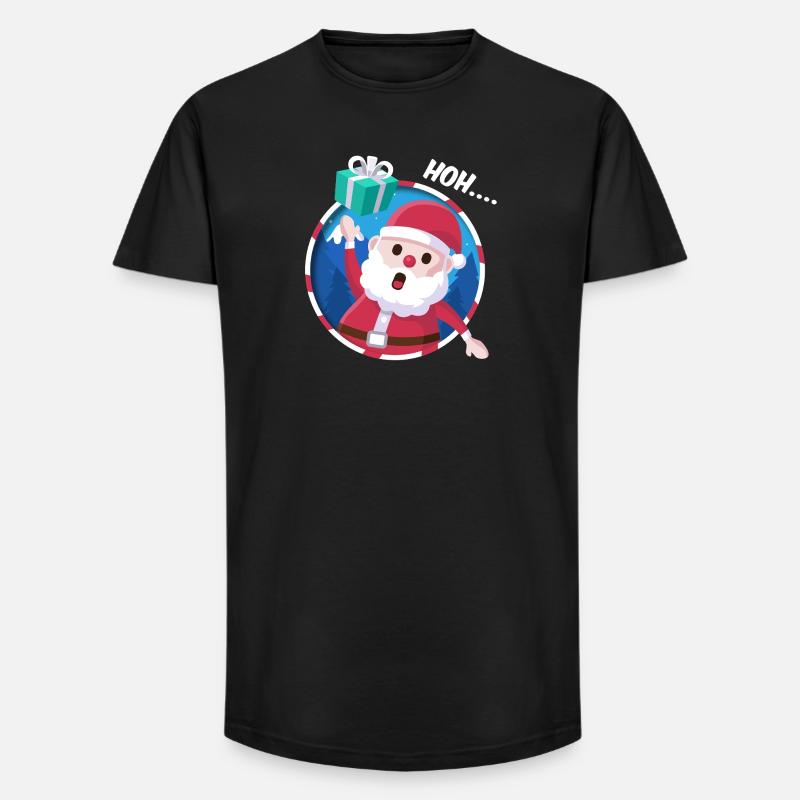 Leuchtender Santa Geschenk - Long Fit Männer T-Shirt - Schwarz