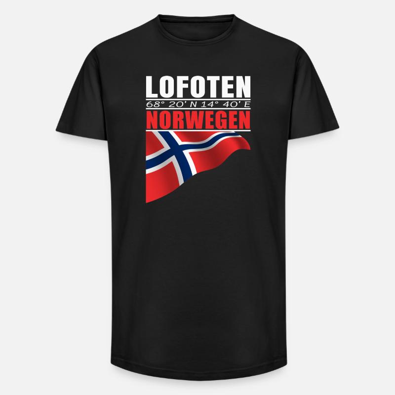 Lofoten - Long Fit Männer T-Shirt - Schwarz
