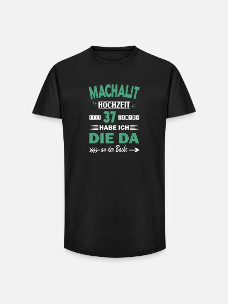 37 Years Relationship Anniversary Wedding Anniversary - Long Fit Men's T-Shirt - black