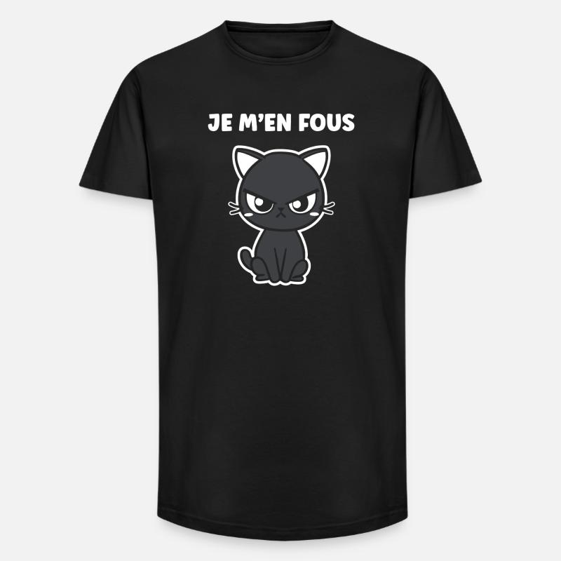 Grumpy black cat - Long Fit Men's T-Shirt - black