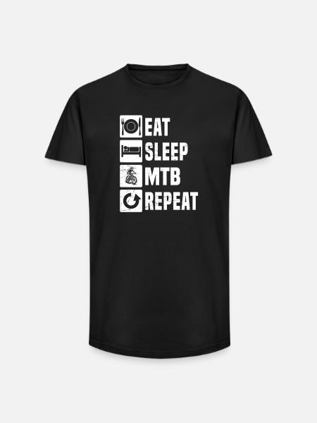 Pure mountain bike focus - Long Fit Men's T-Shirt - black
