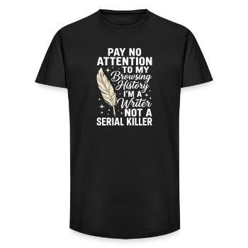 Cool Writer Author Journalist Writing Poetry - Long Fit Men's T-Shirt - black - Front - AI Model Male 185 light (185cm)
