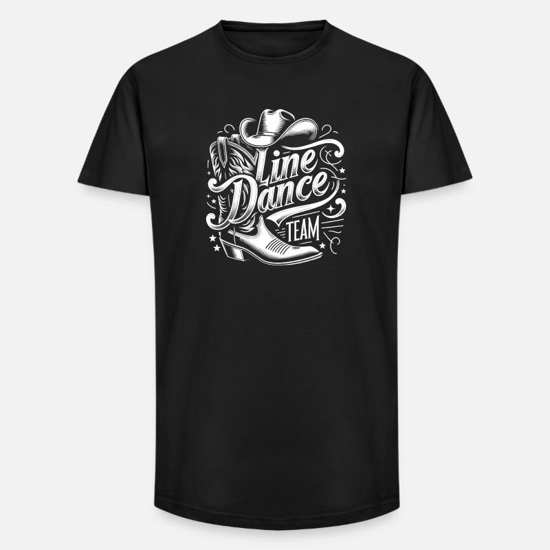 Line Dance Cowboy Team - Long Fit Männer T-Shirt - Schwarz